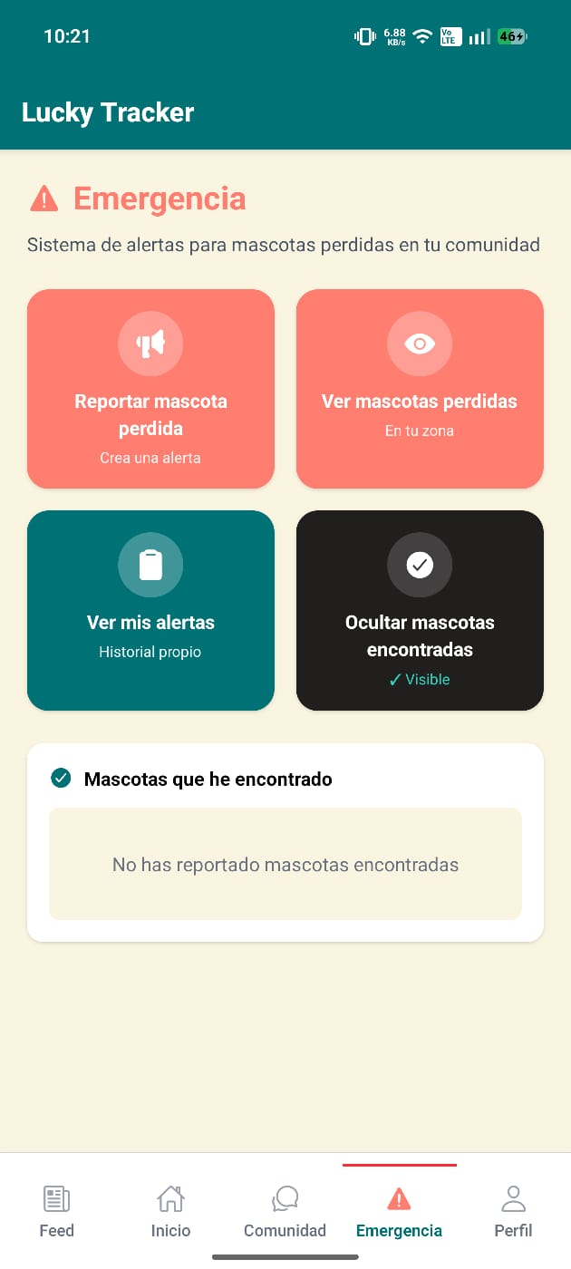 Lista de mascotas encontradas