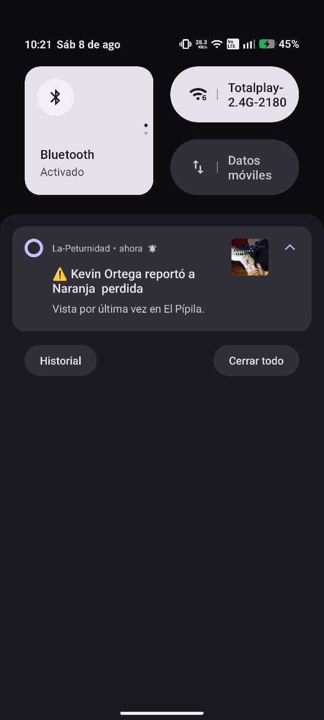 Notificación push a los vecinos