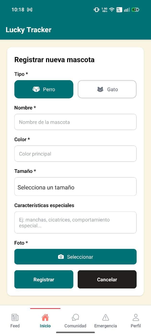 Formulario de nueva mascota