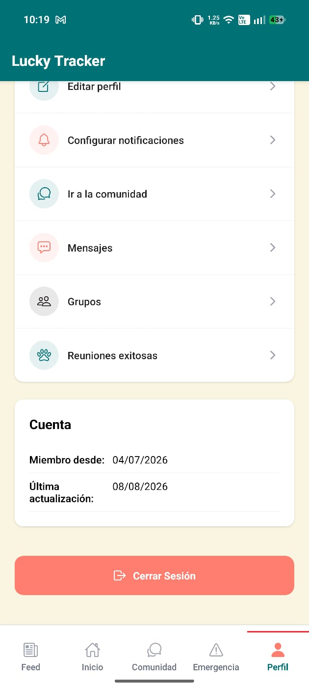 Cuenta y cierre de sesión
